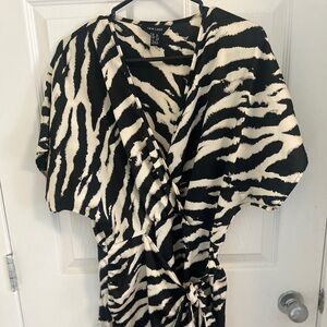 New Look Zebra Print Wrap Dress